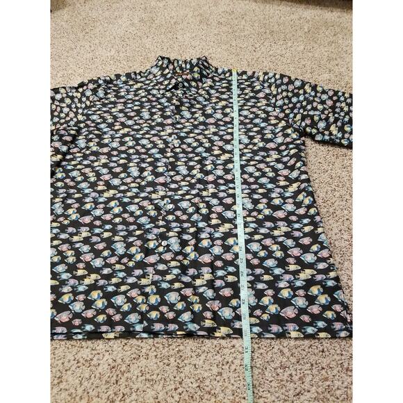 Tori Richard Men's L Hawaii Cotton Lawn Shirt All Over Fish Print Short Sleeves - Picture 3 of 10